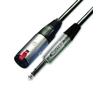 Neutrik 1/4 Stereo Jack (M) - Neutrik 1/4 Stereo Jack (Locking Female) Cable 2m Black