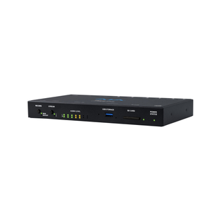 AJA HELO Plus H.264/MPEG-4 HD/SD Recorder and Streaming Appliance with 3G-SDI and HDMI Inputs/ Outputs. Record to USB drives/SD cards/Network shares, with Dual Live Streaming, PIP, Web-based GUI preview window