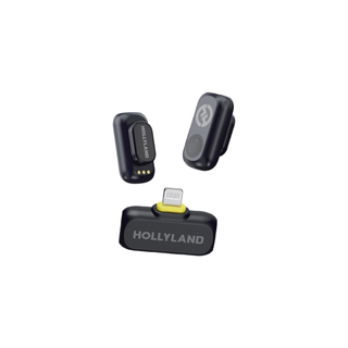 Hollyland LARK A1 Mini Duo 2-Person Wireless Microphone System with USB-C Connector for Mobile Devices (Space Gray, 2.4 GHz)