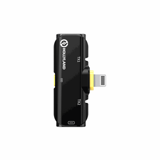Hollyland LARK C1 SOLO Wireless Microphone System with Lightning Connector for iOS Devices, 1x Transmitter, 1x Receiver (2.4 GHz) Black