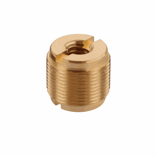Auray 5/8" Male to 3/8" & 1/4"-20 Female Combo Reversible Thread Adapter (Brass)