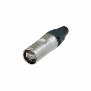 Neutrik RJ45 etherCON CAT.6a, 8-pole , metal-, Clamp technic-male connector, straight, nickel coloured