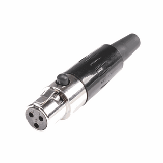 HICON Mini-XLR 3-Pole Female Solder Connector, Gold, Straight, Nickel