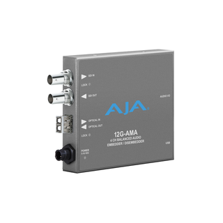 AJA 12G-AMA-R - 4 Channel 12G-SDI balanced analog audio Embedder/Disembedder with  LC Fiber Receiver