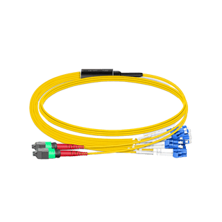 Customized 24 Fibers APC-24-M OS2 Single Mode Elite Breakout Cable Yellow 1m LC Duplex
