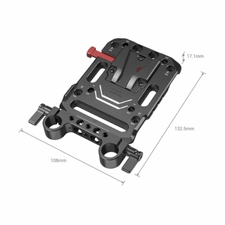 SmallRig V-Lock Battery Plate with 15mm LWS Rod Clamp