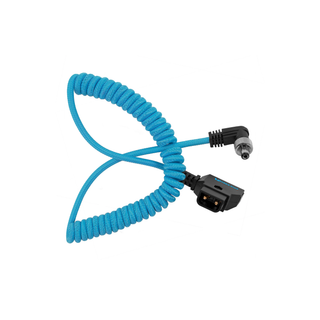 Kondor Blue Coiled D-Tap to Locking DC 2.1mm Right-Angle Cable (Blue)