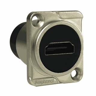 Amphenol HDMI-HDMI Feedthrough D Type panel mount (Nickel)