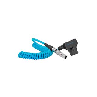 Kondor Blue 40 to 91cm Coiled D-Tap to Male 2-Pin LEMO-Type Power Cable for RED KOMODO