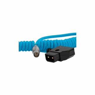 Kondor Blue 14" to 29" Coiled D-Tap to Male 2-Pin LEMO-Type Power Cable for RED KOMODO