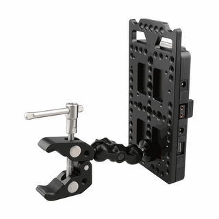 Camvate V-Lock Mounting Plate Power Supply Splitter with Super Clamp Crab Pliers Clip