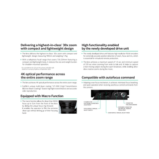 Fujinon LA30x7.8BRM-XB2 2/3" 4K Lens with Servo for Blackmagic URSA Broadcast