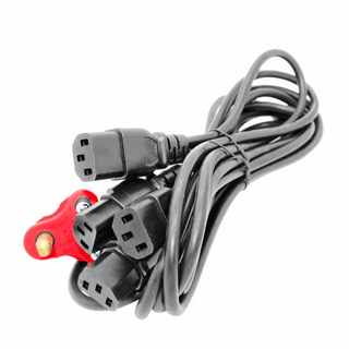 Premade Cable - Power - 4x 16A-IEC Black 5m