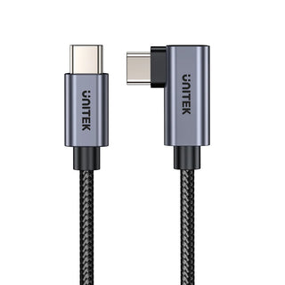 UNITEK 2m USB 2.0 Type-C 100W PD3.0 Right-Angled Black