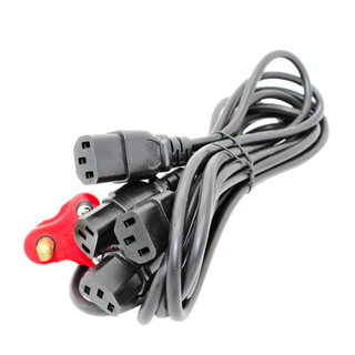 Premade Cable - Power - 4x 16A-IEC Black 5m