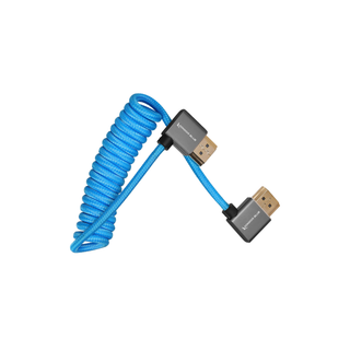 Kondor Blue Coiled Right-Angle High-Speed HDMI Cable (30cm to 60cm)
