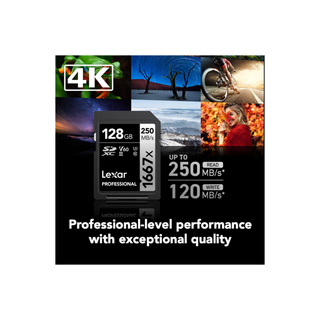 Lexar 128GB Professional 1667x UHS-II SDXC Memory Card