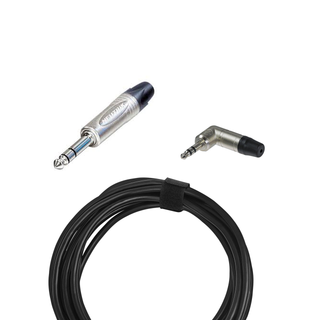 Neutrik 1/4 Stereo Jack (M) - Goblin 3.5mm Stereo Jack (M) Cable 2m Black