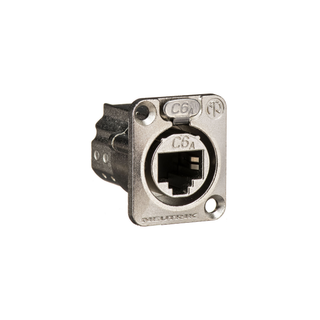 Neutrik NE8FDX-P6 D-Shape Cat 6a Shielded Feedthrough Panel Connector (Nickel)