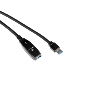 Pearstone 16' USB 3.0 Extension Cable with Booster (Black)