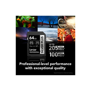 Lexar 64GB Professional SILVER PLUS UHS-I SDXC Memory Card