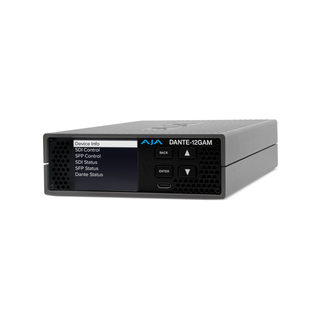 AJA DANTE-12GAM 12G 32-Ch Dante Embedder/Disembedder (no SFP installed/ No Dual Video License)