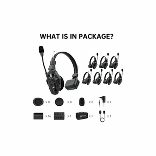 Hollyland Solidcom C1-8S Full-Duplex Wireless DECT Intercom System with 8 Headsets (1.9 GHz) (1 Master + 7 Remote)