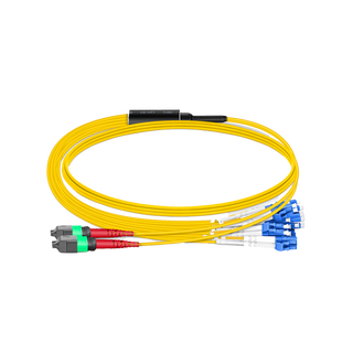 Customized 24 Fibers APC-24-M OS2 Single Mode Elite Breakout Cable Yellow 1m LC Duplex