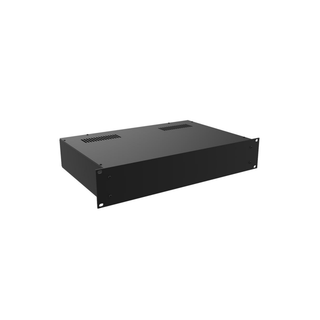 2U Black 300mm Deep Rack Box with a Black Aluminium Front Panel