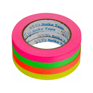 ProTapes Pro Spike Fluorescent Tape Set (4x 1/2" x 18m Rolls)(Orange/Pink/Yellow/Green)