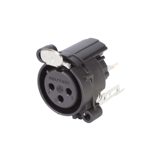Neutrik XLR, 3-pole , plastic-, Print connection vertical-female connector, gold plated contact