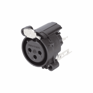 Neutrik XLR, 3-pole , plastic-, Print connection vertical-female connector, gold plated contact