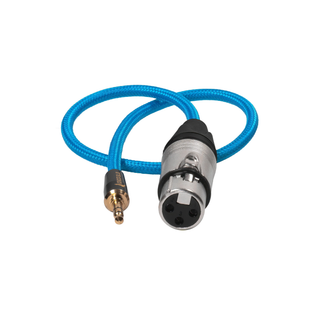 Kondor Blue Braided Female XLR to 3.5mm TRS Male Audio Cable (45cm, Blue)