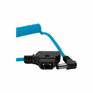 Kondor Blue Coiled D-Tap to DC 5.5 x 2.5mm Barrel Right-Angle Cable