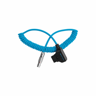 Kondor Blue 14" to 29" Coiled D-Tap to Male 2-Pin LEMO-Type Power Cable for RED KOMODO