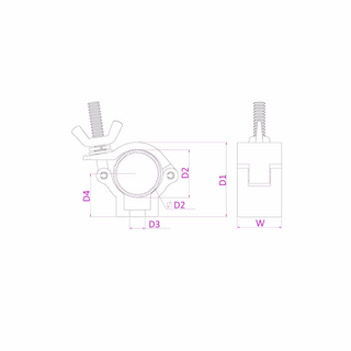 Slim Half Coupler Black (32-35mm)
