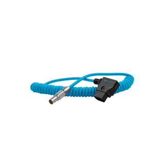 Kondor Blue Coiled D-Tap to Female 2-Pin LEMO-Type Power Cable for RED KOMODO (35-75cm)