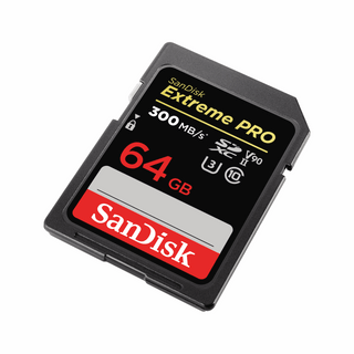 SanDisk Extreme PRO 64GB SDXC Memory Card 300MB/S, UHS-II, Class 10, U3, V90