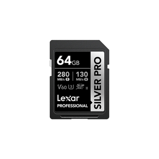 Lexar 64GB Professional UHS-II SDXC Memory Card (280MB/s, SILVER PRO Series)