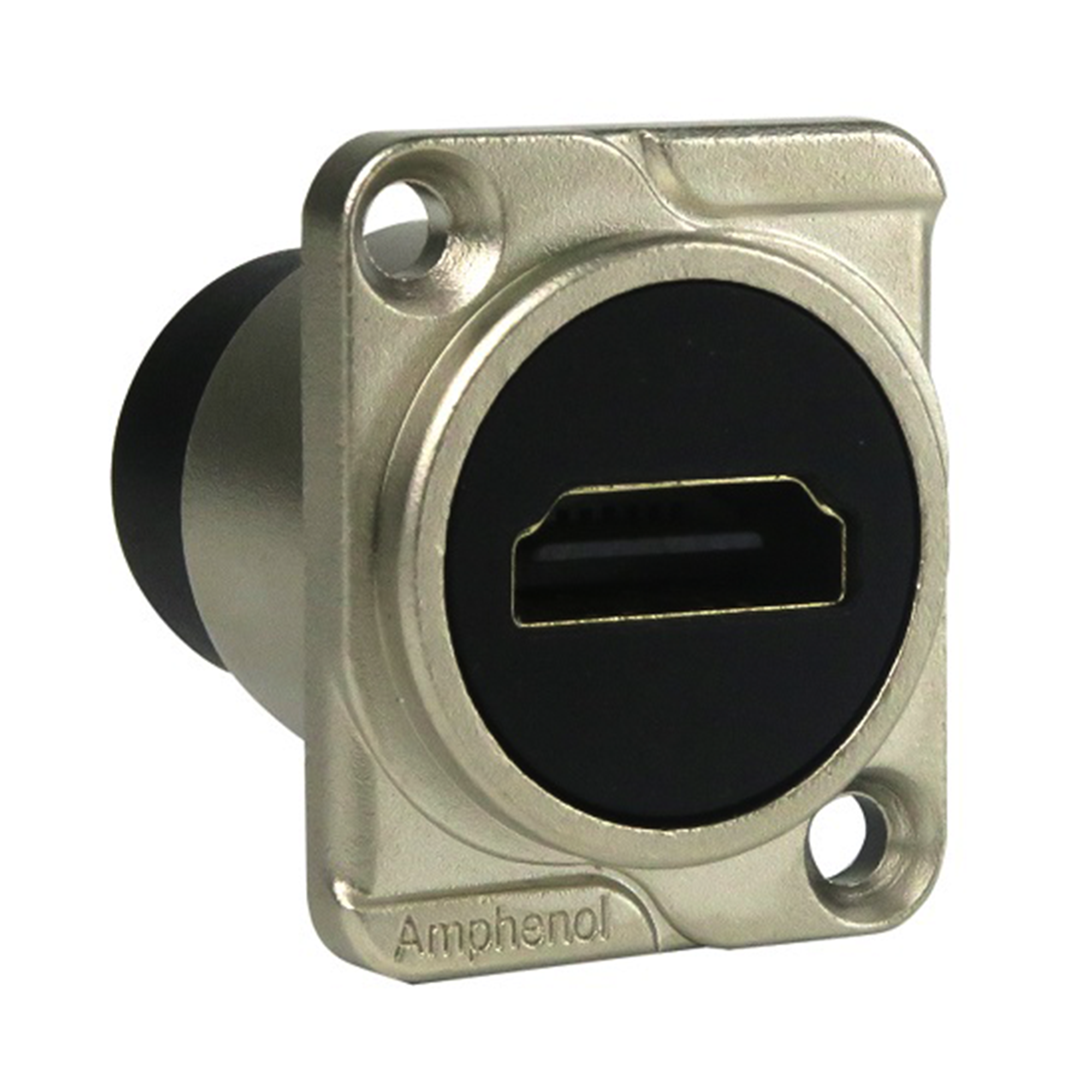 Amphenol HDMI-HDMI Feedthrough D Type panel mount (Nickel)