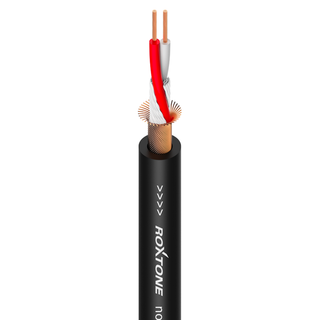 Roxtone Microphone Cable 2Core + Screen Black 1M