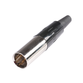 HICON Mini-XLR, 3-pole , metal-, Soldering-male connector, gold plated contact(s), straight, nickel coloured