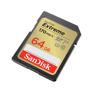 SanDisk Extreme SD UHS I 64GB Card for 4K Video 170MB/s Read & 80MB/s Write