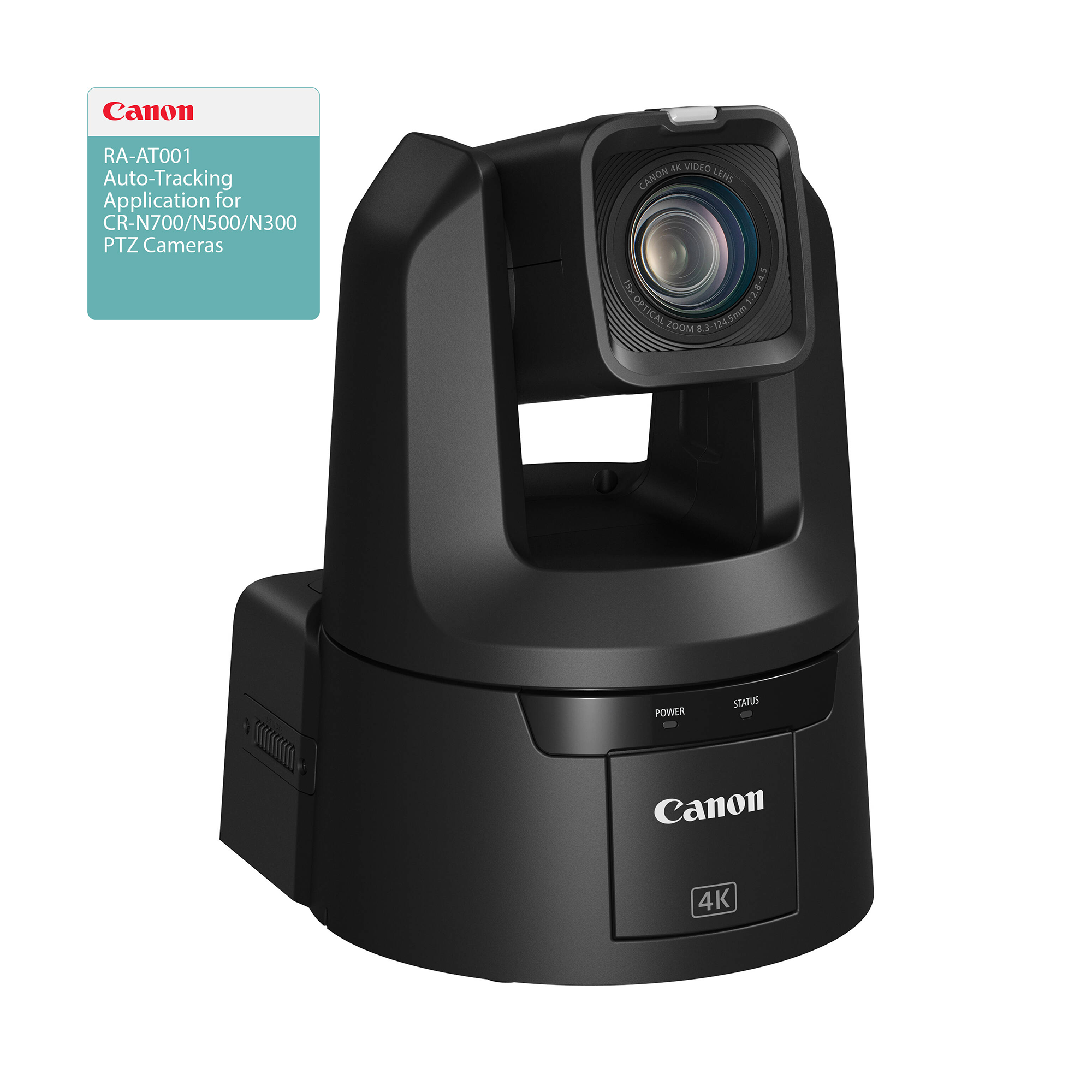 Canon CR-N500 Professional 4K NDI PTZ Camera with 15x Zoom and Auto-Tracking (Satin Black)