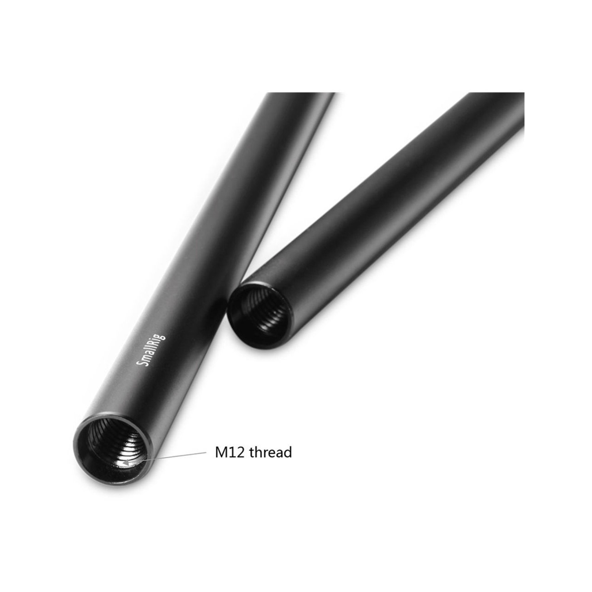 SmallRig 15mm Black Aluminum Alloy Rod (M12-30cm / 12") (2pcs)