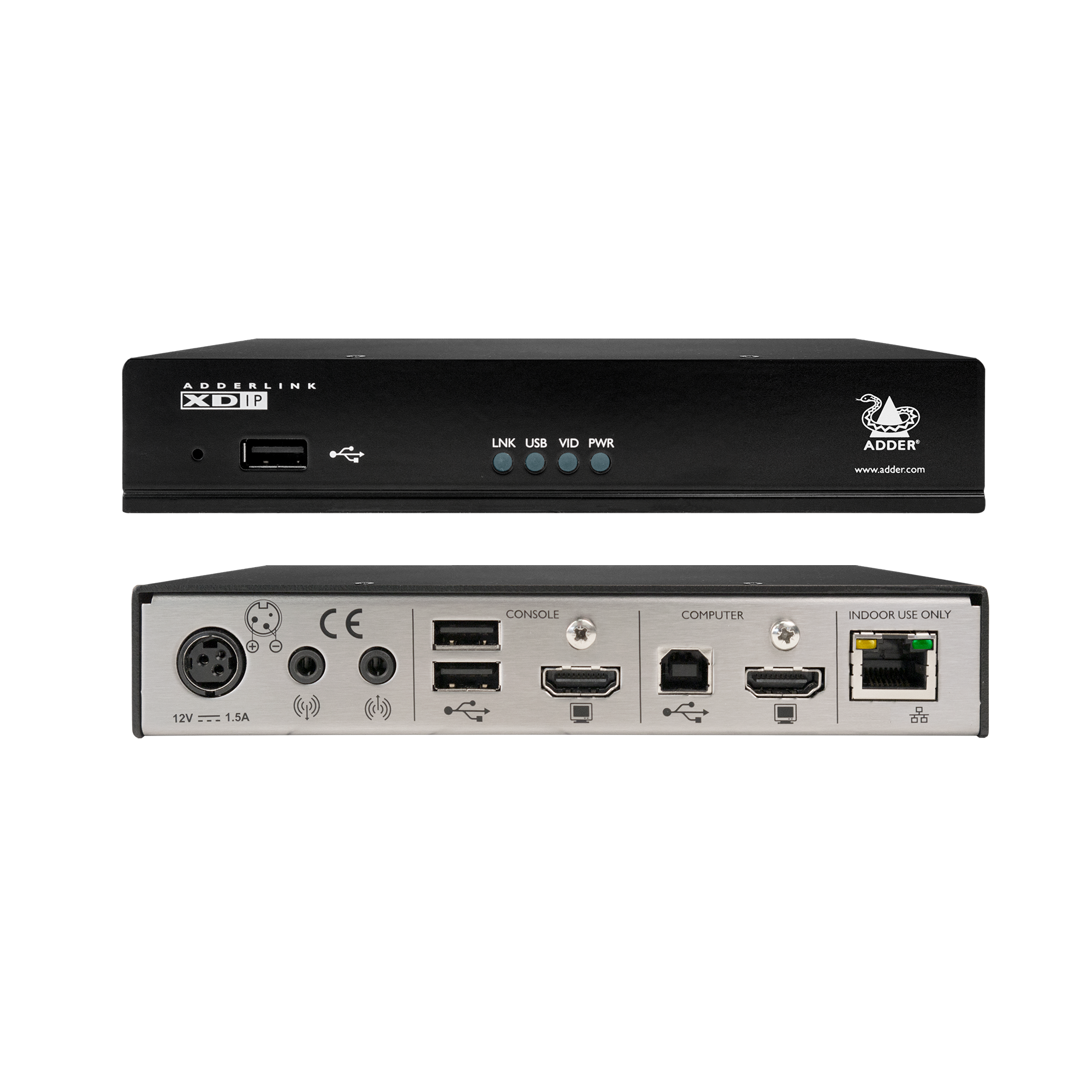 ADDER Single Link with POE HDMI & USB Extender over IP with PSU